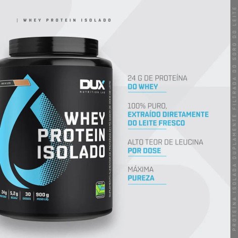 Whey Protein Isolado Sabor Chocolate Branco Dux Human Health 900g