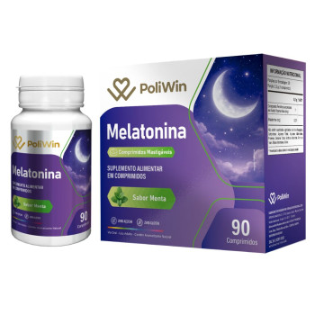 Suplemento Alimentar Melatonina 300mg 90 Comprimidos Sabor Menta