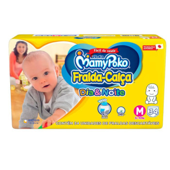 Fralda Mamypoko Dia&Noite Calca Jumbo M 34