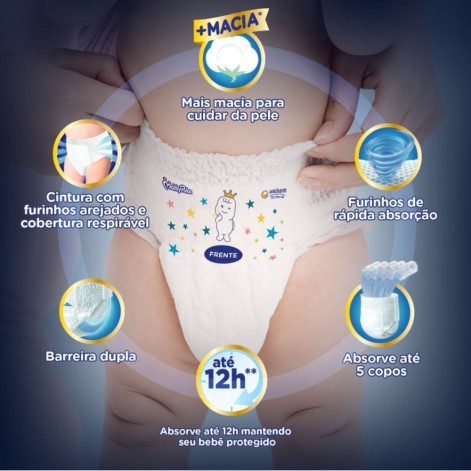 Fralda Mamypoko Calça Premium Seca P 46 Unidades