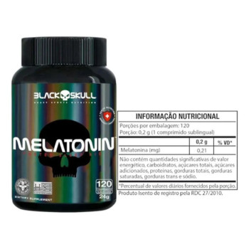 Melatonina Black Skull 0,21mg 120 comprimidos Subllinguais