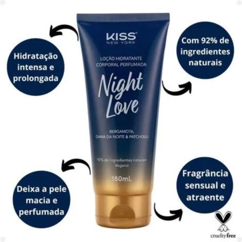 Kiss New York Loção Hidratante Corporal Night Love 180ml