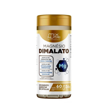 Nutraceutical Magnésio Dimalato 60 Caps Melhora Da Energia Sabor Nutro