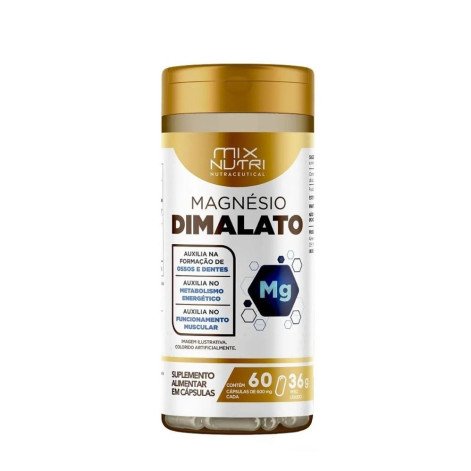 Nutraceutical Magnésio Dimalato 60 Caps Melhora Da Energia Sabor Nutro