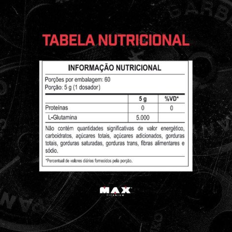 L-Glutamina em Pó L-G Max Titanium 300g