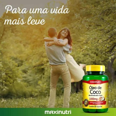 Óleo de Coco Extra Virgem 60 Capsulas 1000mg Maxinutri