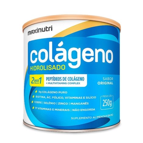 Colágeno Hidrolisado Original 2 em 1 250g Maxinutri Sabor Original