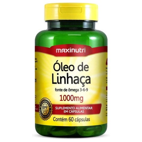 Oleo De Linhaça Fonte Ômega 3-6-9 60 Cáps 1000mg Maxinutri