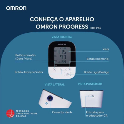 Monitor de Pressão Arterial de Braço Omrom HEM-7156T
