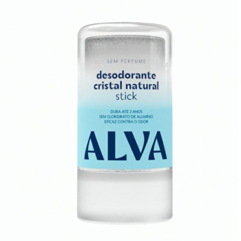 Desodorante Vegano Sem Alumínio Stick Cristal Alva Personal Care Cristal Natural 12h Sem Perfume 120g