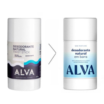 Desodorante Vegano Sem Alumínio Twist Stick Barra Alva Personal Care 12h Sem Perfume 55g