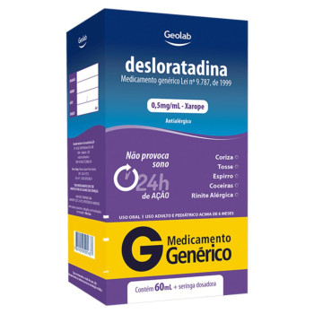 Antialérgico Desloratadina Genérico Geolab 0,5mg/ml Xarope 60ml