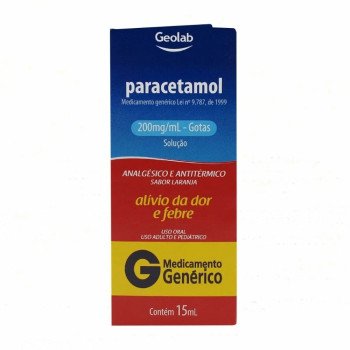 Paracetamol 200mg/ml Solução 15ml Genérico Geolab