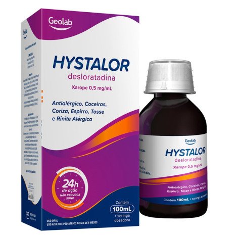 Antialérgico Hystalor 0,5mg/mL Desloratadina Xarope 60mL Geolab