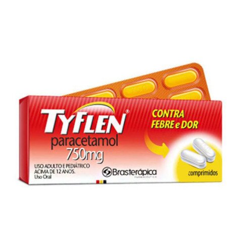 Tylalgin Paracetamol 750mg com 10 Comprimidos Geolab