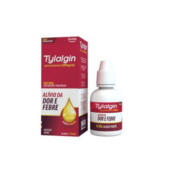 Tylalgin Paracetamol 200mg/ml Com 15ml de Solução Oral Geolab