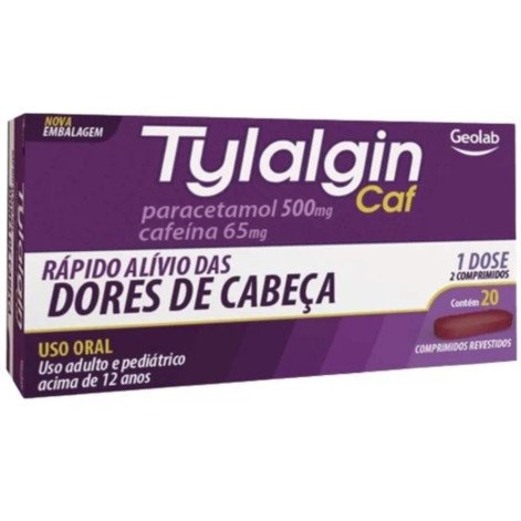 Tylalgin Caf 500mg + 65mg com 20 Comprimidos Revestidos