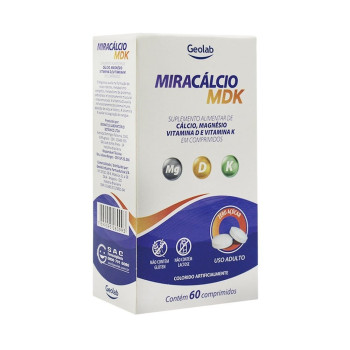 Miracálcio Vitamina D 400ui + Cálcio 500mg 60 comprimidos Geolab
