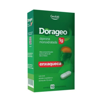 Dorageo Dipirona 1G Enxaqueca com 10 Comprimidos