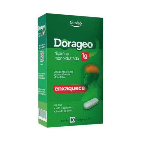 Dorageo Dipirona 1G Enxaqueca com 10 Comprimidos
