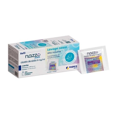 Refil Nazzo Alto Volume Infantil 0,9% Pó Para Solução Nasal Com 30 Envelopes Supera Farma