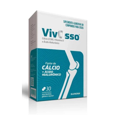 Cálcio + Vitamina D + Ácido Hialurônico VIvosso Zero Açúcar 30 comprimidos