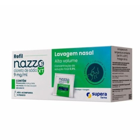 Nazzo XT 9mg/ml Supera Lavagem Nasal Refil 15 Envelopes 6,24g Cada
