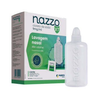 Nazzo XT 9mg/ml Supera Lavagem Nasal 15 Envelopes 6,24g Cada + 1 Lavador Nasal 240ml