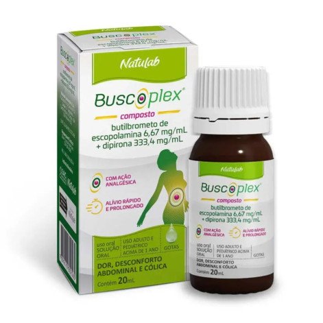Buscoplex Composto Butilbrometo de Escopolamina 6,67mg/ml + Dipirona Monoidratada 333,4 mg/ml Solução Oral 20ml