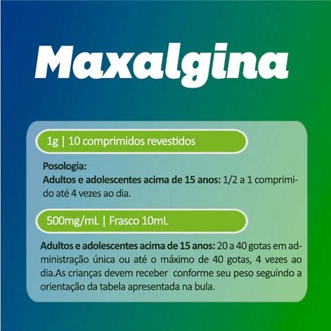 Maxalgina Dipirona Monoidratada 500mg 30 Comprimidos