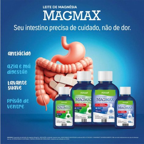 Leite de Magnésia Magmax Sabor Tradicional 300ml