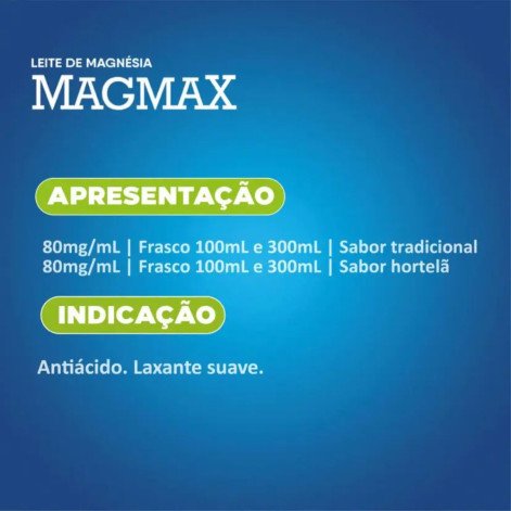 Leite de Magnésia Magmax Sabor Hortelã 300ml