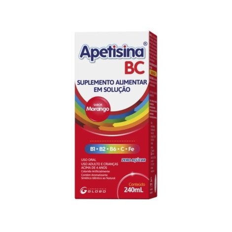 Apetisina BC Suplemento Alimentar 240ml Sabor Morango Globo