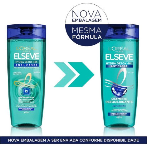 Shampoo L'Oréal Paris Elseve Hydra-Detox Anti-Caspa 400ml