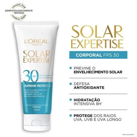 Protetor Solar Corporal L'Oréal Paris Solar Expertise Supreme Protect 4 FPS30 200ml