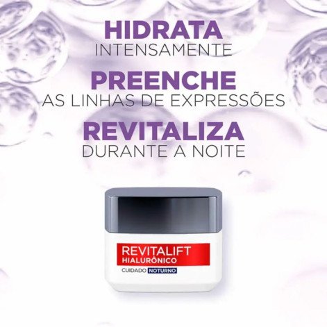Creme Facial Anti-Idade L'Oréal Paris Revitalift Hialurônico Noturno 49g