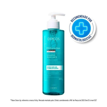 Shampoo Purificante Vichy Dercos Oil-Correction Controle de Oleosidade e Limpeza Profunda 300g