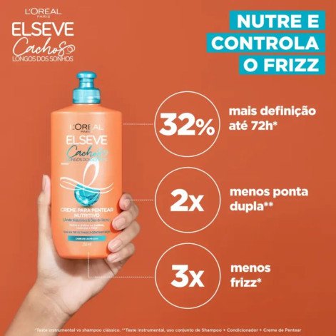Creme para Pentear Cabelo Cacheado L'Oréal Paris Elseve Cachos Longos dos Sonhos 250ml