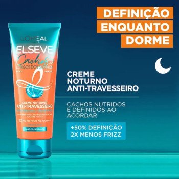 Creme Noturno Anti-Travesseiro Cabelo Cacheado L'Oréal Paris Elseve Cachos Longos dos Sonhos 200ml