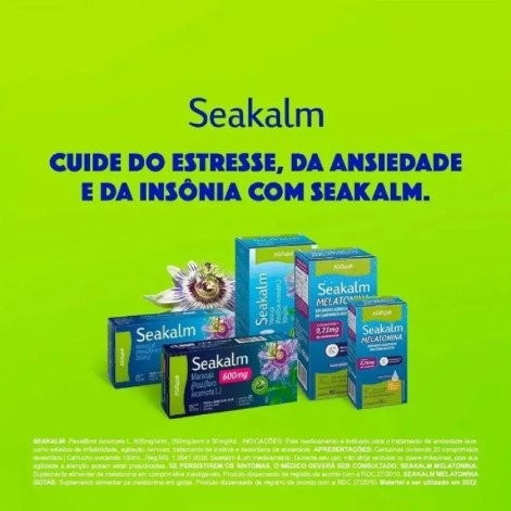 Seakalm Melatonina 0,21Mg com 90 Comprimidos Mastigáveis Natulab
