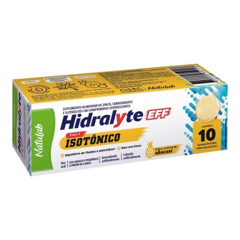 Hidraplex EFF Natulab Sabor Abacaxi 10 Comprimidos Efervescentes