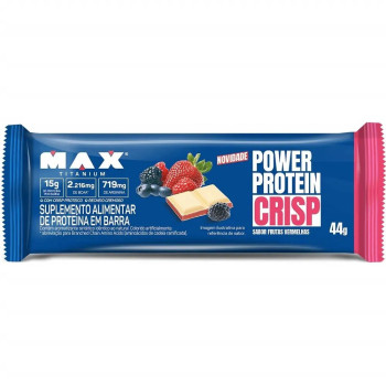 Power Protein Crisp Barra Max Titanium Sabor Frutas Vermelhas 44g