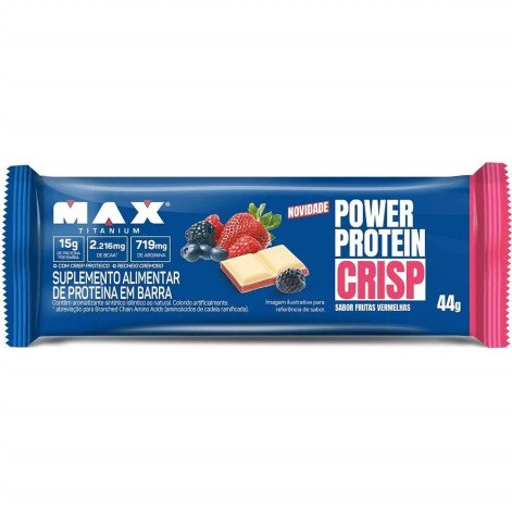 Power Protein Crisp Barra Max Titanium Sabor Frutas Vermelhas 44g