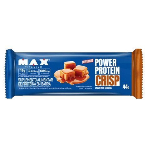 Power Protein Crisp Barra Max Titanium Sabor Frutas Caramelo 44g