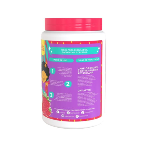 Creme Para Pentear Morango Kids Cachinhos sem Nós 1kg