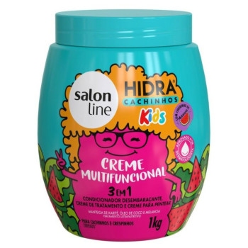 Creme Multifincional 3 em 1 Salon Line Hidra Cachinhos Kids com Cheirinho de Morango 1kg