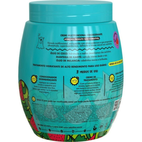 Creme Multifincional 3 em 1 Salon Line Hidra Cachinhos Kids com Cheirinho de Morango 1kg