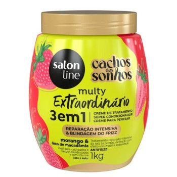 Creme de Tratamento 3 em 1 Salon Line Multy Extraordinário Cachos dos Sonhos Morango e Óleo de Macadâmia 1kg