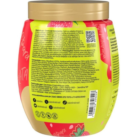Creme de Tratamento 3 em 1 Salon Line Multy Extraordinário Cachos dos Sonhos Morango e Óleo de Macadâmia 1kg