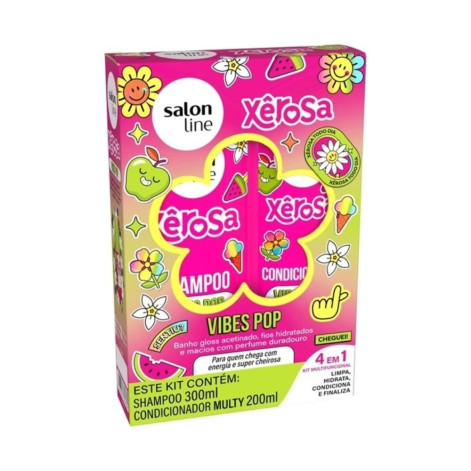 Kit Salon Line Xêrosa Vibes Pop Shampoo 300ml + Condicionador Multy 200ml